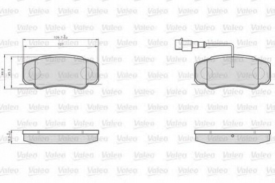 VALEO 872921 -  Комплект тормозных колодок, дисковый тормоз