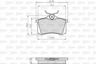 VALEO 872960 -  Комплект тормозных колодок, дисковый тормоз