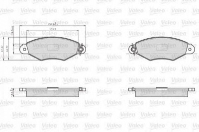 VALEO 872981 -  Колодки тормозные дисковые передние, комплект