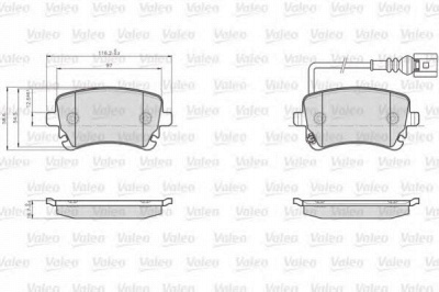 VALEO 873326 -  Комплект тормозных колодок, дисковый тормоз