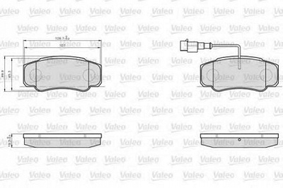 VALEO 873921 -  Комплект тормозных колодок, дисковый тормоз