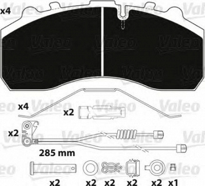 VALEO 882201 -  Комплект тормозных колодок, дисковый тормоз