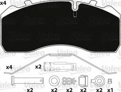 VALEO 882204 -  Комплект тормозных колодок, дисковый тормоз