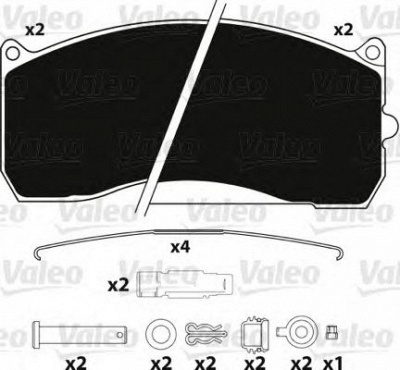 VALEO 882210 -  Комплект тормозных колодок, дисковый тормоз