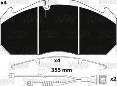 VALEO 882212 -  Комплект тормозных колодок, дисковый тормоз
