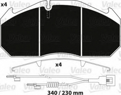VALEO 882213 -  Комплект тормозных колодок, дисковый тормоз
