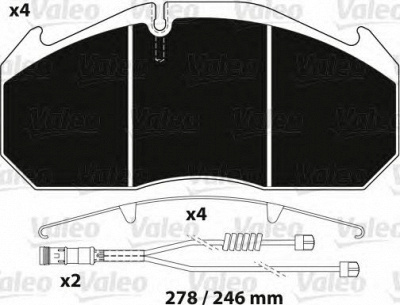 VALEO 882214 -  Комплект тормозных колодок, дисковый тормоз