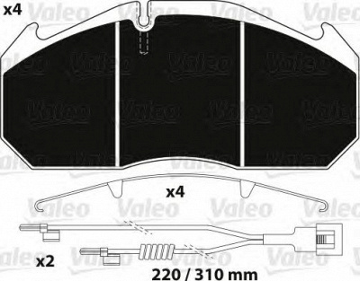 VALEO 882215 -  Комплект тормозных колодок, дисковый тормоз