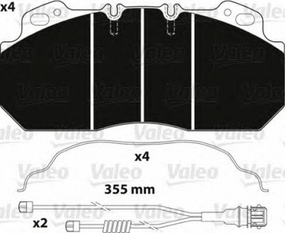 VALEO 882217 -  Комплект тормозных колодок, дисковый тормоз