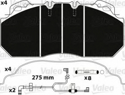 VALEO 882218 -  Комплект тормозных колодок, дисковый тормоз