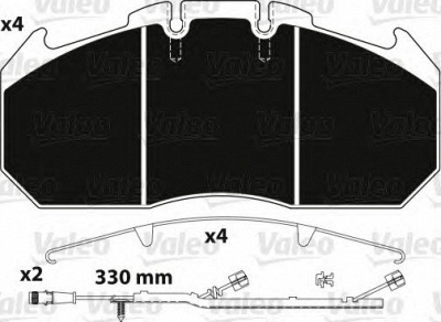 VALEO 882219 -  Комплект тормозных колодок, дисковый тормоз