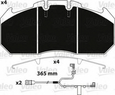 VALEO 882220 -  Комплект тормозных колодок, дисковый тормоз