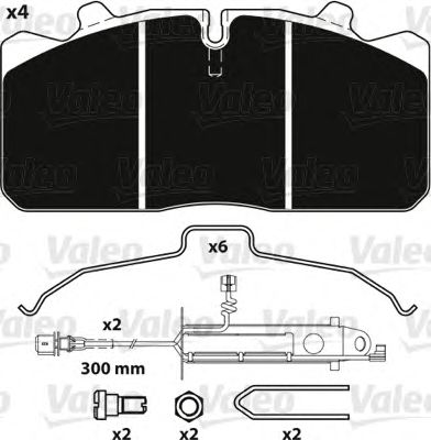 VALEO 882223 -  Комплект тормозных колодок, дисковый тормоз