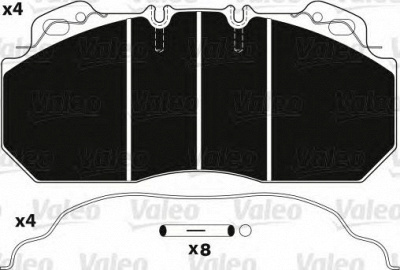 VALEO 882225 -  Комплект тормозных колодок, дисковый тормоз