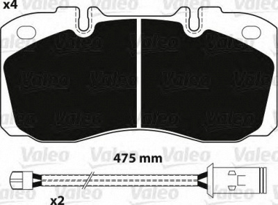 VALEO 882233 -  Комплект тормозных колодок, дисковый тормоз