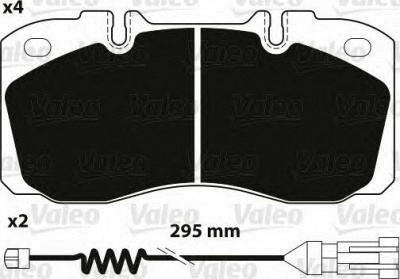 VALEO 882234 -  Комплект тормозных колодок, дисковый тормоз