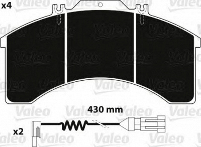 VALEO 882237 -  Комплект тормозных колодок, дисковый тормоз