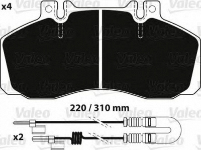 VALEO 882239 -  Комплект тормозных колодок, дисковый тормоз