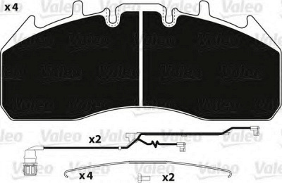VALEO 882245 -  Комплект тормозных колодок, дисковый тормоз