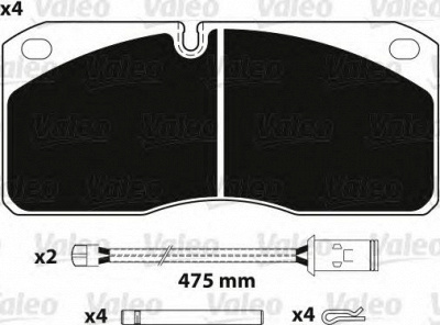 VALEO 882258 -  Комплект тормозных колодок, дисковый тормоз