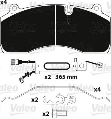 VALEO 882259 -  Комплект тормозных колодок, дисковый тормоз