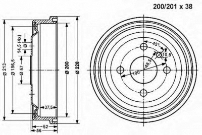 VEMA 800827 - Тормозной барабан