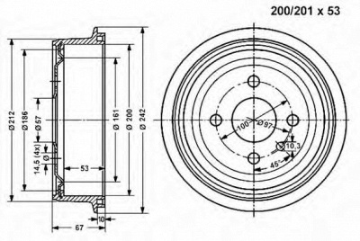 VEMA 800828 -  Тормозной барабан