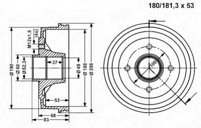 VEMA 800848 - Тормозной барабан