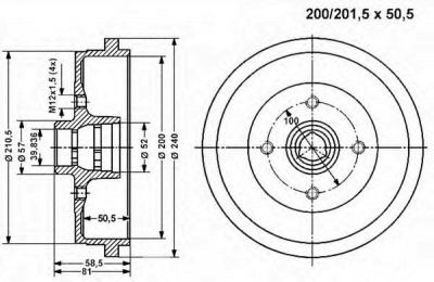 VEMA 800857 -  Тормозной барабан