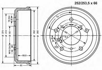 VEMA 800976 -  Тормозной барабан