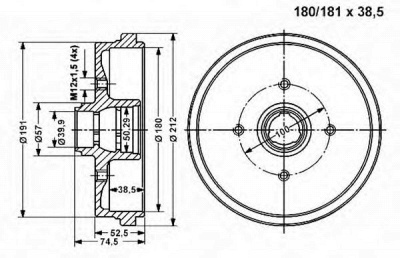 VEMA 800977 -  Тормозной барабан