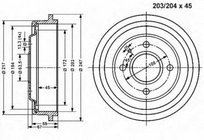VEMA 800991 -  Тормозной барабан
