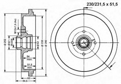 VEMA 801112 -  Тормозной барабан