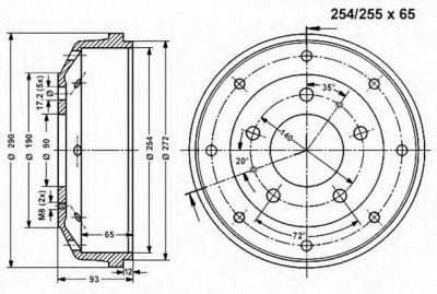 VEMA 801122 -  Тормозной барабан