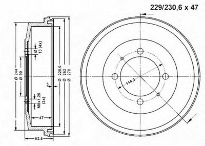 VEMA 801130 -  Тормозной барабан