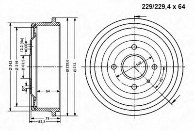 VEMA 801147 - Тормозной барабан