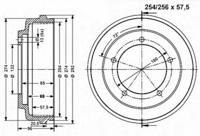 VEMA 801163 -  Тормозной барабан
