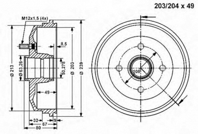 VEMA 801166 -  Тормозной барабан