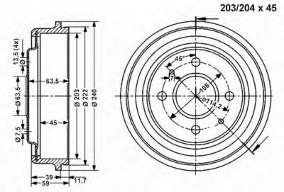 VEMA 801167 - Тормозной барабан