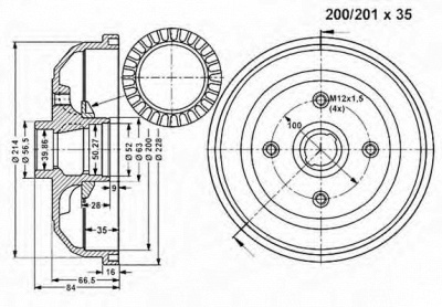 VEMA 801169 -  Тормозной барабан