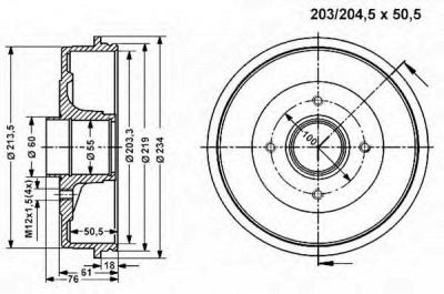 VEMA 801221 -  Тормозной барабан