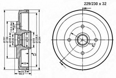 VEMA 801255 -  Тормозной барабан