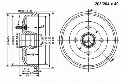 VEMA 801268 -  Тормозной барабан