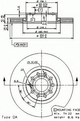 VEMA 98698 -  Тормозной диск