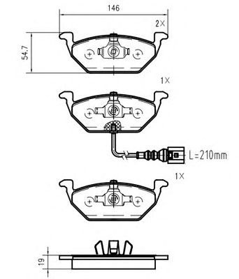 VEMA k413601 -  Комплект тормозных колодок, дисковый тормоз