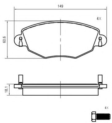 VEMA k414500 -  Комплект тормозных колодок, дисковый тормоз