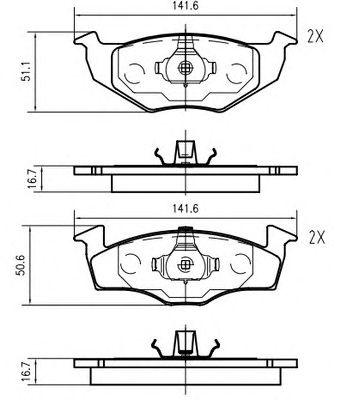 VEMA k419101 -  Комплект тормозных колодок, дисковый тормоз