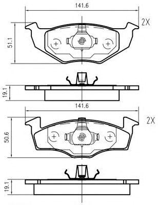 VEMA k419102 -  Комплект тормозных колодок, дисковый тормоз
