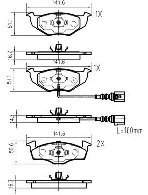 VEMA k419103 -  Комплект тормозных колодок, дисковый тормоз