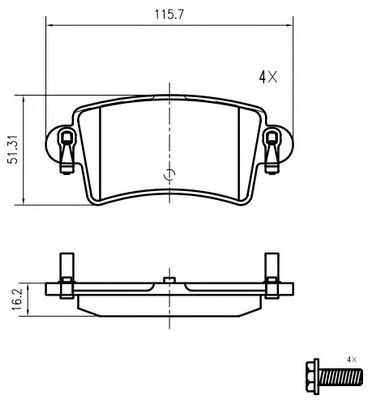 VEMA k427200 -  Комплект тормозных колодок, дисковый тормоз